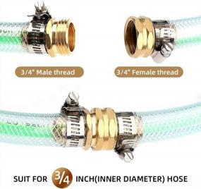 img 1 attached to Garden Hose Repair Kit: 2 Connector Sets With Clamps For 3/4" Or 5/8" Fittings - HRC-2