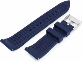 img 2 attached to Upgrade Your Watch With MiLTAT 20Mm Blue Rubber Band, Quick Release And Screw Buckle