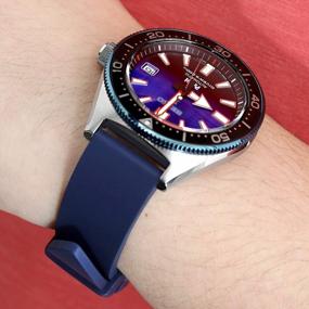 img 3 attached to Upgrade Your Watch With MiLTAT 20Mm Blue Rubber Band, Quick Release And Screw Buckle