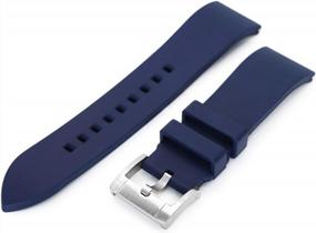 img 4 attached to Upgrade Your Watch With MiLTAT 20Mm Blue Rubber Band, Quick Release And Screw Buckle