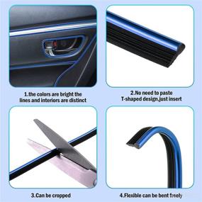 img 2 attached to 🚗 32 Feet Car Interior Moulding Trim Strips - Universal Automotive Decoration Pinstriping Filler Insert Strips for Dashboard Styling - DIY Flexible Strip Garnish Accessory with Installing Tool in Blue