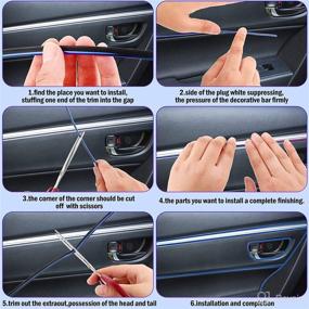 img 1 attached to 🚗 32 Feet Car Interior Moulding Trim Strips - Universal Automotive Decoration Pinstriping Filler Insert Strips for Dashboard Styling - DIY Flexible Strip Garnish Accessory with Installing Tool in Blue