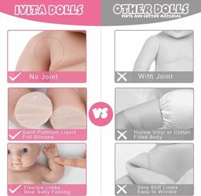 img 3 attached to Realistic Full Body Silicone Baby Doll: IVITA 12 Inches, Soft And Lifelike, Not Vinyl Material