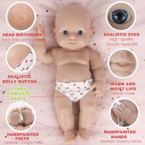 img 2 attached to Realistic Full Body Silicone Baby Doll: IVITA 12 Inches, Soft And Lifelike, Not Vinyl Material