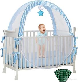 img 4 attached to Yola Hippo Baby Crib Tent with Enhanced Zipper and Mesh, Pop Up Net Tent to Safeguard Baby from Escaping