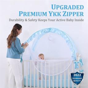 img 2 attached to Yola Hippo Baby Crib Tent with Enhanced Zipper and Mesh, Pop Up Net Tent to Safeguard Baby from Escaping