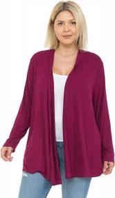 img 2 attached to Stylish And Comfortable: Plus Size Open Front Cardigan With Pockets For Women By LEEBE