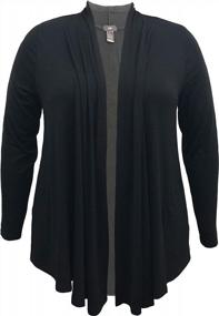 img 4 attached to Stylish And Comfortable: Plus Size Open Front Cardigan With Pockets For Women By LEEBE