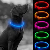 🐶 higo led dog collar, glow-in-the-dark pet collar, rechargeable tpu light up doggy collars for nighttime walks (blue) логотип