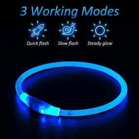 img 3 attached to 🐶 Higo LED Dog Collar, Glow-in-the-Dark Pet Collar, Rechargeable TPU Light Up Doggy Collars for Nighttime Walks (Blue)