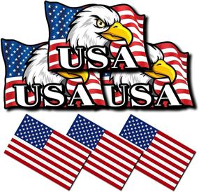 img 4 attached to Yeapop 6 Pcs Of Reflective American Flag Stickers And US Flag With Bald Eagle Decals