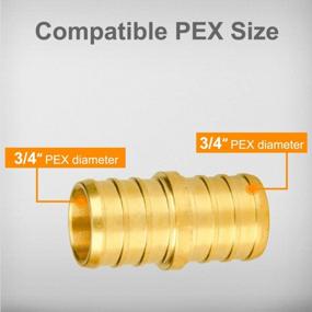img 3 attached to SUNGATOR (12-Pack) PEX 3/4 Inch Straight Brass Coupling PEX, No Lead Brass Crimp Pipe Fitting