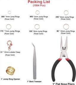 img 3 attached to Rose Gold Jewelry Repair Kit With 1504Pcs Open Jump Rings, Lobster Clasps, And Accessories For Necklace Making And Maintenance - Ideal For Jewelry Designers And Hobbyists