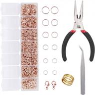 rose gold jewelry repair kit with 1504pcs open jump rings, lobster clasps, and accessories for necklace making and maintenance - ideal for jewelry designers and hobbyists logo