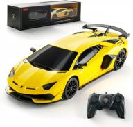 tecnock lamborghini aventador svj rc car - 1:24 scale drift race toy for kids, boys & girls (yellow) logo