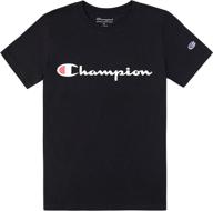 champion scarlet boys' clothing: vertical logo print t shirt – tops, tees & shirts logo