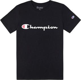 img 4 attached to Champion Scarlet Boys' Clothing: Vertical Logo Print T Shirt – Tops, Tees & Shirts