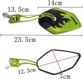 img 3 attached to ESUPPORT Green Motorcycle Motorbike 8Mm 10Mm Rearview Side Mirror ATV Scooter Bike Flame Fire