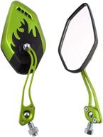 esupport green motorcycle motorbike 8mm 10mm rearview side mirror atv scooter bike flame fire logo