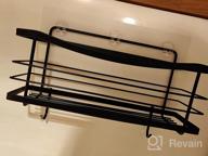 img 1 attached to Stylish And Functional Wall-Mounted Shower Caddy & Organizer With Durable Stainless Steel - No-Drill Installation - Set Of 3 - Black review by Eric Rodriguez