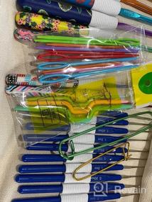 img 8 attached to 77 Piece Crochet Hook Set - Ergonomic Aluminum Crochet Hooks with Knitting 🧶 Needles, Large Eye Blunt Needles, Colorful Crochet Needles, Plastic Stitch Markers, and Convenient Case