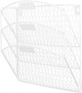 white 3 tier wall mount file rack folders, tqvai chicken wire wall hanging file holder logo