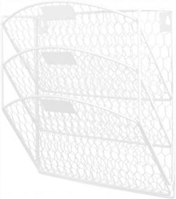 img 3 attached to White 3 Tier Wall Mount File Rack Folders, TQVAI Chicken Wire Wall Hanging File Holder