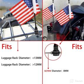 img 2 attached to 🏍️ 6x9 USA Flag w/Stainless Steel Motorcycle Black Flagpole Mount - Harley Davidson Fit, Adjustable Bracket - Fits Most Motorcycles (1 Pair)