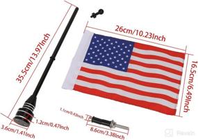 img 3 attached to 🏍️ 6x9 USA Flag w/Stainless Steel Motorcycle Black Flagpole Mount - Harley Davidson Fit, Adjustable Bracket - Fits Most Motorcycles (1 Pair)