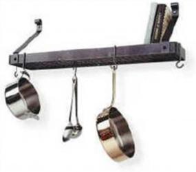 img 4 attached to Organize Your Kitchen With Enclume Premier Deep Bookshelf Wall Pot Rack - Hammered Steel