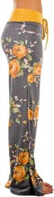img 3 attached to Women'S Floral Palazzo Pants - Comfy Stretch & Drawstring Waist