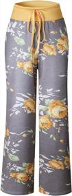 img 1 attached to Women'S Floral Palazzo Pants - Comfy Stretch & Drawstring Waist