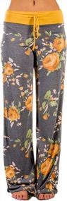 img 4 attached to Women'S Floral Palazzo Pants - Comfy Stretch & Drawstring Waist
