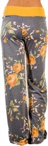 img 2 attached to Women'S Floral Palazzo Pants - Comfy Stretch & Drawstring Waist