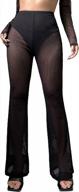 женские прозрачные расклешенные брюки milumia с сетчатыми деталями и высокой талией, удлиненные расклешенные брюки логотип