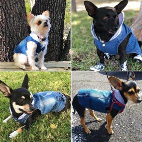 img 1 attached to 🐶 Rooroopet Dog Jeans Jacket: Stylish Blue Denim Hoodies for Small-Medium Dogs & Cats - Comfortable and Trendy Pet Clothes