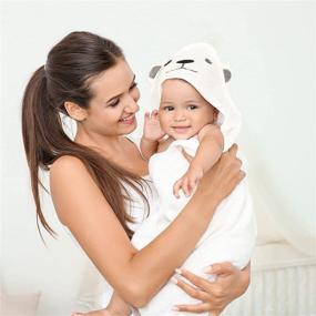 img 3 attached to 👶 Premium Organic Bamboo Baby Bath Towel - Super Soft & Plush Hooded Towel for Baby & Toddler - Ultra Absorbent with Hood, 500gsm - Newborn to 5 Years - Large Size 36x36