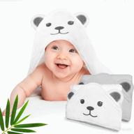 👶 premium organic bamboo baby bath towel - super soft & plush hooded towel for baby & toddler - ultra absorbent with hood, 500gsm - newborn to 5 years - large size 36x36 logo