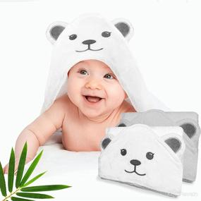 img 4 attached to 👶 Premium Organic Bamboo Baby Bath Towel - Super Soft & Plush Hooded Towel for Baby & Toddler - Ultra Absorbent with Hood, 500gsm - Newborn to 5 Years - Large Size 36x36
