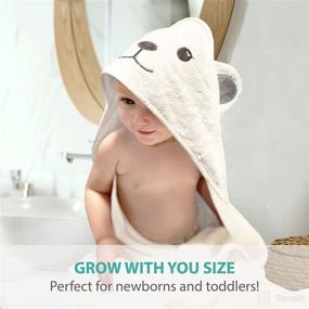 img 2 attached to 👶 Premium Organic Bamboo Baby Bath Towel - Super Soft & Plush Hooded Towel for Baby & Toddler - Ultra Absorbent with Hood, 500gsm - Newborn to 5 Years - Large Size 36x36