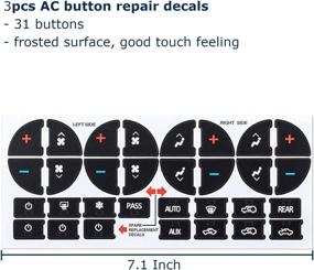 img 3 attached to Ombialo AC Dash Button Repair Kit | Decal Stickers for GM Vehicles | Compatible with GMC Chevrolet Tahoe Yukon Acadia Sierra 2006-2014 | Pack of 3