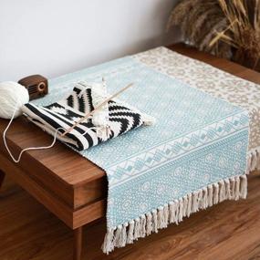 img 2 attached to Add Style And Comfort To Any Room With FREELOVE'S Handwoven Tassel Blue Crystal Floor Mat And Chair Pads
