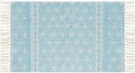 add style and comfort to any room with freelove's handwoven tassel blue crystal floor mat and chair pads logo