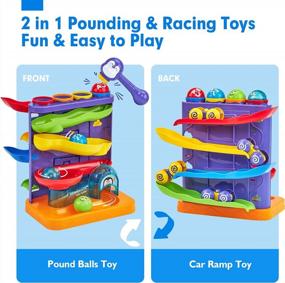 img 3 attached to 2-In-1 Pound Balls Toy & Car Ramp Race Track Toddler Toys For 1 Year Old Boys Girls - Early Developmental Montessori Learning Active Birthday Gifts