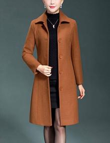 img 3 attached to Women'S Wool Trench Coat Winter Long Thick Overcoat Walker Jacket