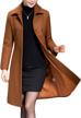 women's wool trench coat winter long thick overcoat walker jacket logo