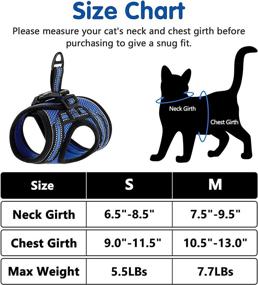 img 3 attached to 🐱 Dooradar Cat Harness and Leash - Adjustable Step-in Escape Proof Kitten Harness with Reflective Strip, Soft Breathable Air Mesh Vest for Small to Medium Cats - Easy Control Cat Jacket for Walking and Training