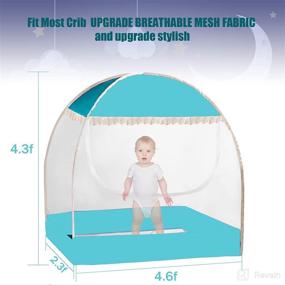 img 1 attached to 👶 Emerald Baby Crib Tent Cover - Pop-Up Safety Crib Net Canopy for Boys, Girls, Toddlers - Mesh Mosquito Net for Crib, Baby Bed - Height Extender to Keep Infant In