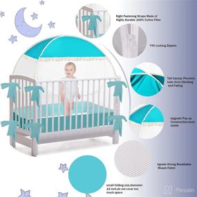 img 2 attached to 👶 Emerald Baby Crib Tent Cover - Pop-Up Safety Crib Net Canopy for Boys, Girls, Toddlers - Mesh Mosquito Net for Crib, Baby Bed - Height Extender to Keep Infant In
