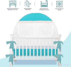 img 3 attached to 👶 Emerald Baby Crib Tent Cover - Pop-Up Safety Crib Net Canopy for Boys, Girls, Toddlers - Mesh Mosquito Net for Crib, Baby Bed - Height Extender to Keep Infant In